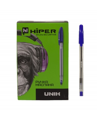 Ручка масл. Hiper Unik HO-530 0.7мм синя 50 шт.в упаковке цена за штуку